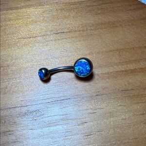 Blue Opal Belly Button Ring